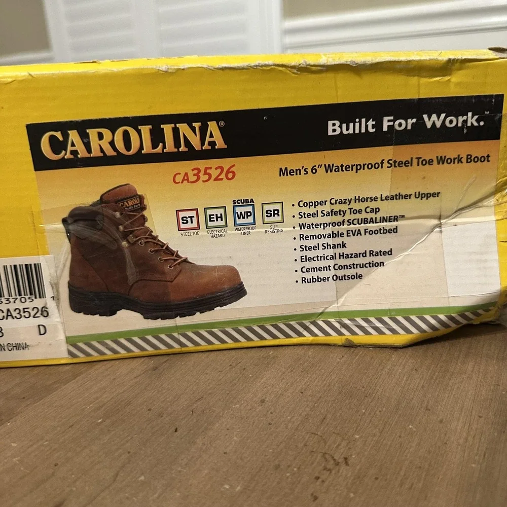 Carolina CA3526 Work Boots Mens Size 13 D Brown Steel Toe Waterproof Leather